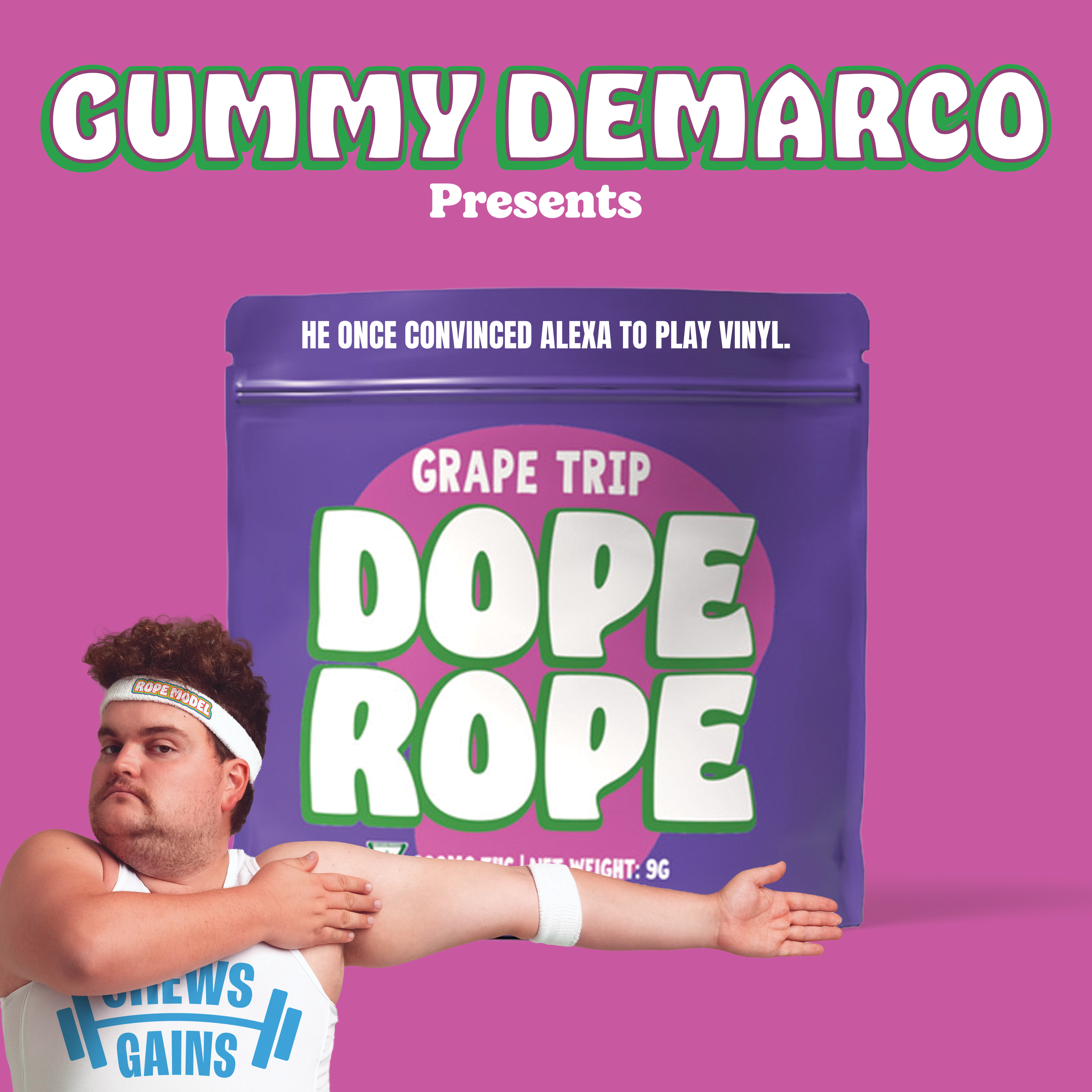 Photograph of product: DOPE ROPE | Grape Trip | 200MG | Premium Gummy Rope