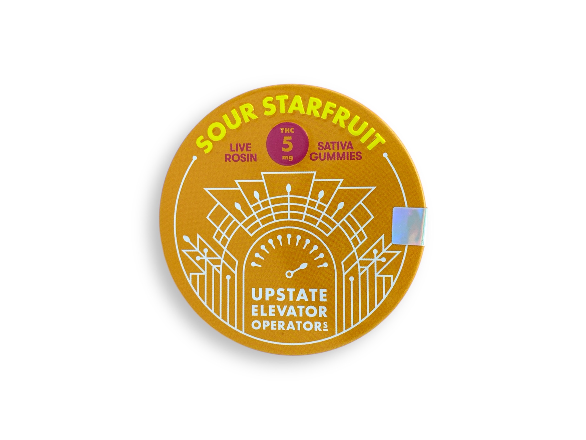 Photograph of product: Sour Starfruit au chocolat Rosin Gummies - Heady and Uplifting - 5mg/Per Gummy - 10 Pack