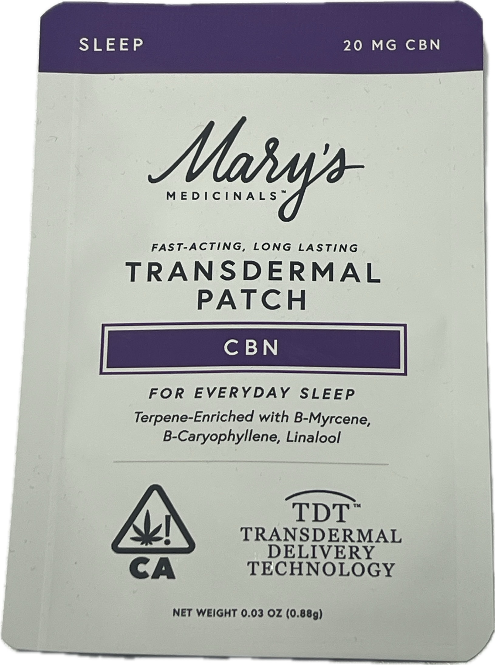 Photograph of product: Marys Medicinals - Patches-Sleep-1ct-(20mgCBN) -Transdermal, BRB CA