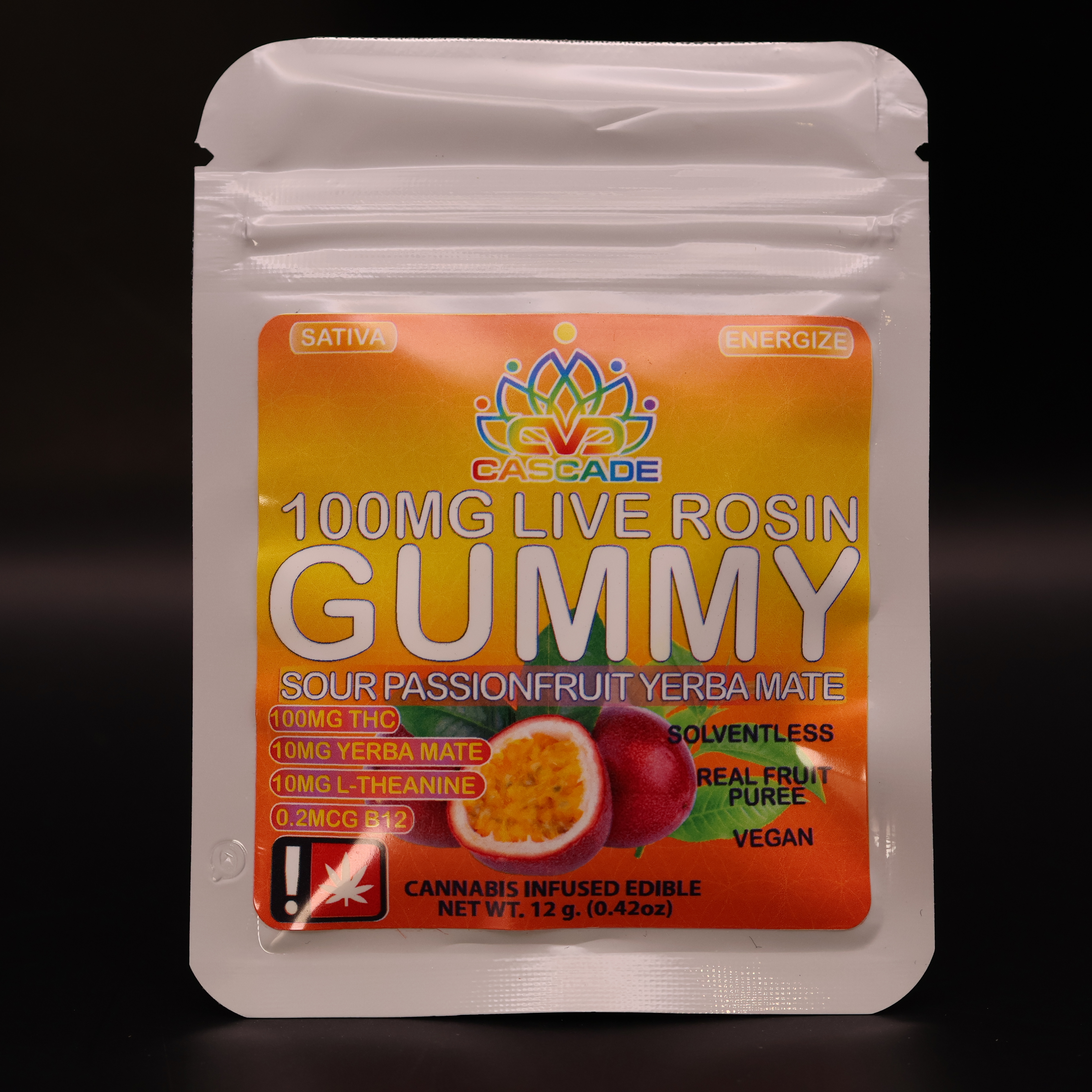 Photograph of product: Sour Passionfruit Yerba Mate 100mg Gummy (CVC)