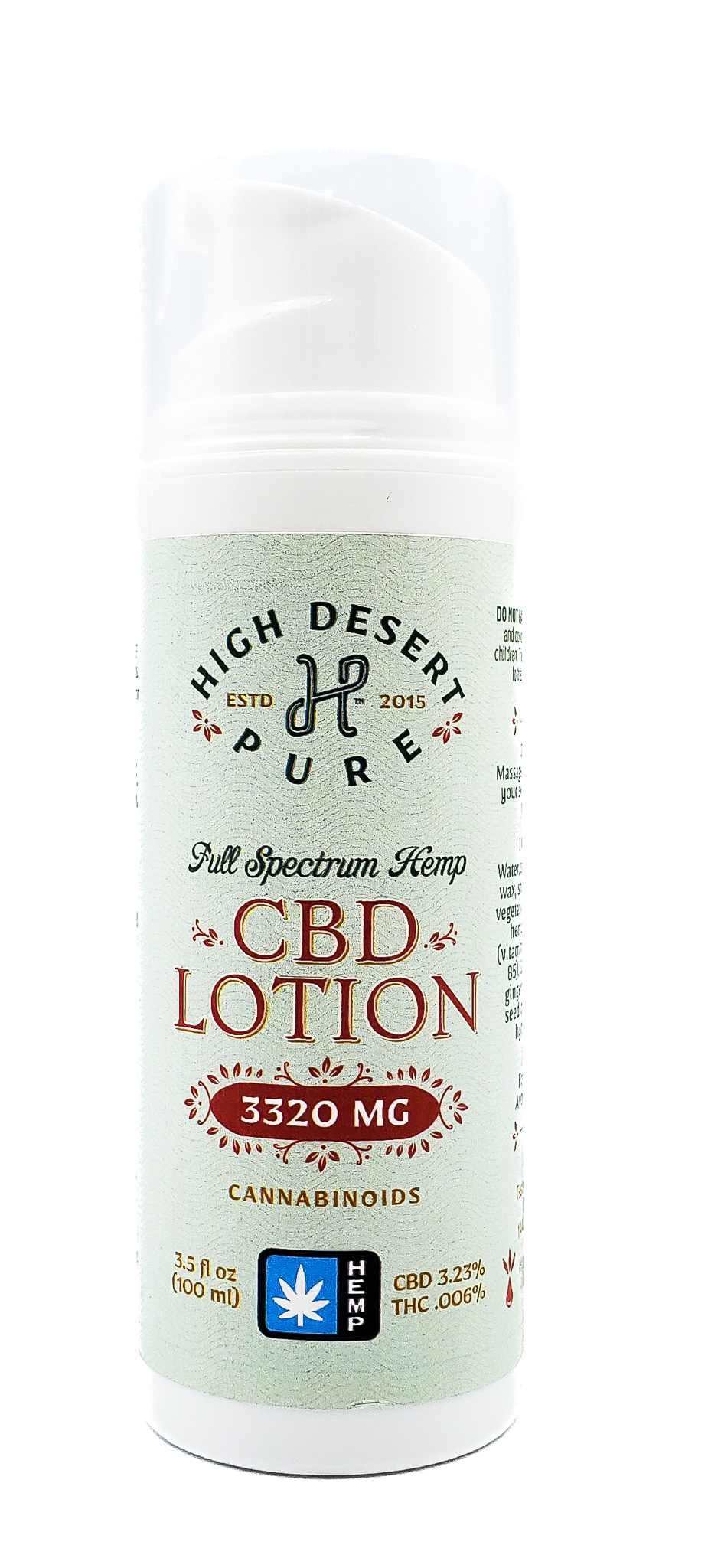 Photograph of product: High Desert Pure | CBD Lotion | 3000mg CBD