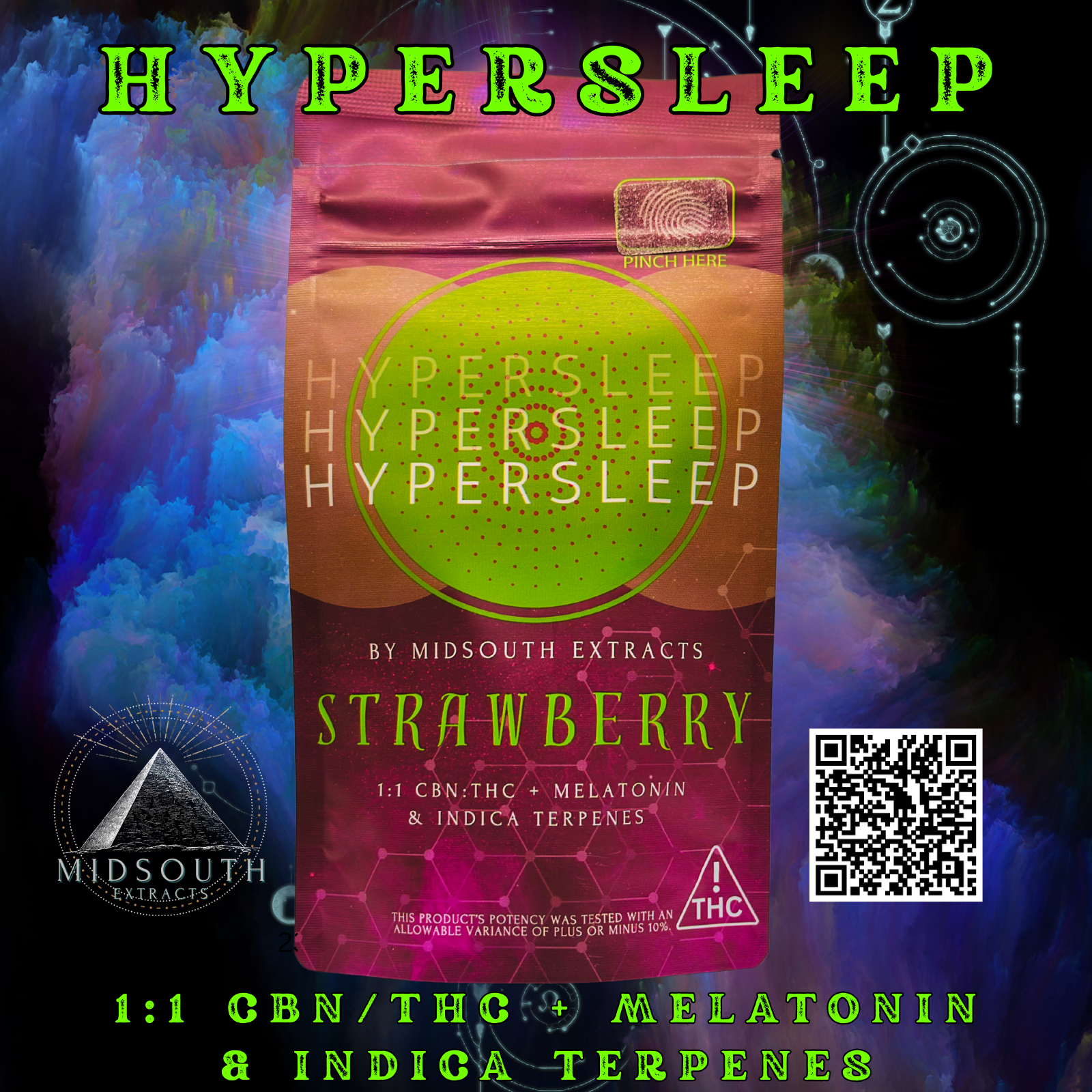 Photograph of product: MidSouth Extracts | 100mg | Strawberry | HyperSleep