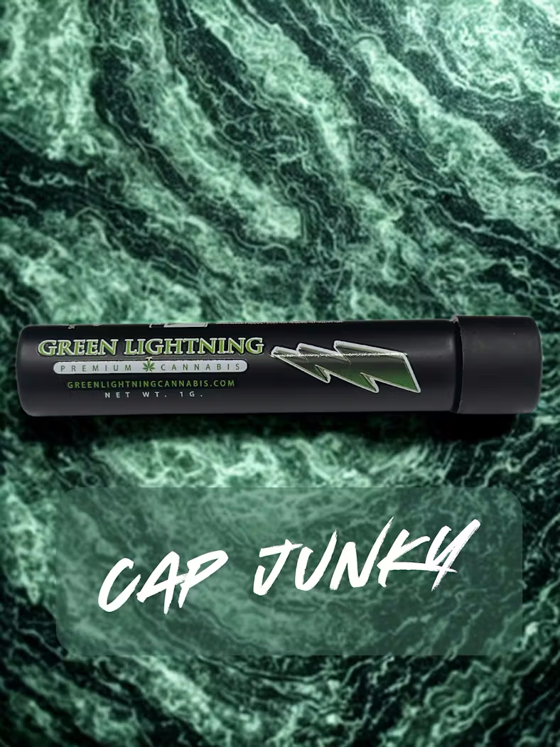 Photograph of product: Green Lightning | Cap Junky (I-H) Pre Roll | 1g