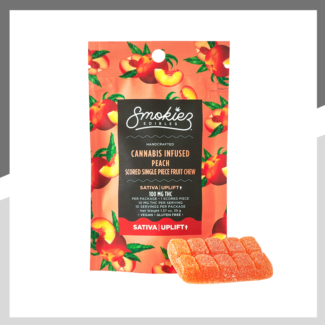 Photograph of product: Oui'd Peach Scored Single | Gummies | 10pk | 100mg