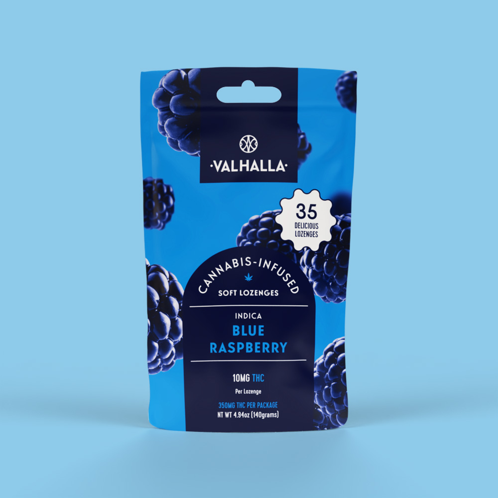 Photograph of product: Valhalla - Blue Raspberry Soft Lozenges 100mg
