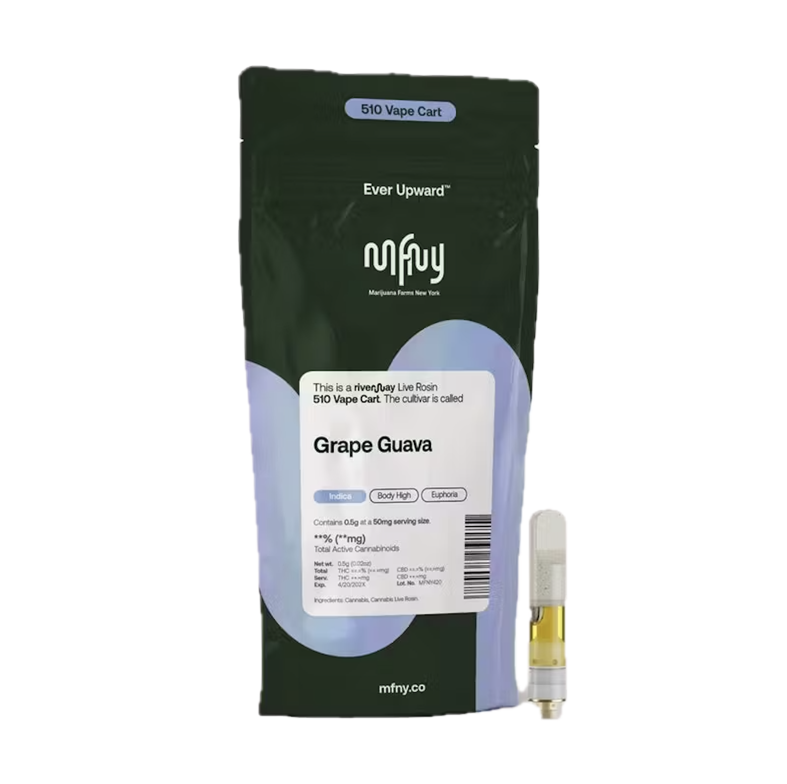 Photograph of product: MFNY Grape Guava Live Rosin 0.5g Vape Cartridge