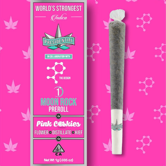 Photograph of product: Presidential Moon Rock Pre-roll Pink Cookies 1g - 