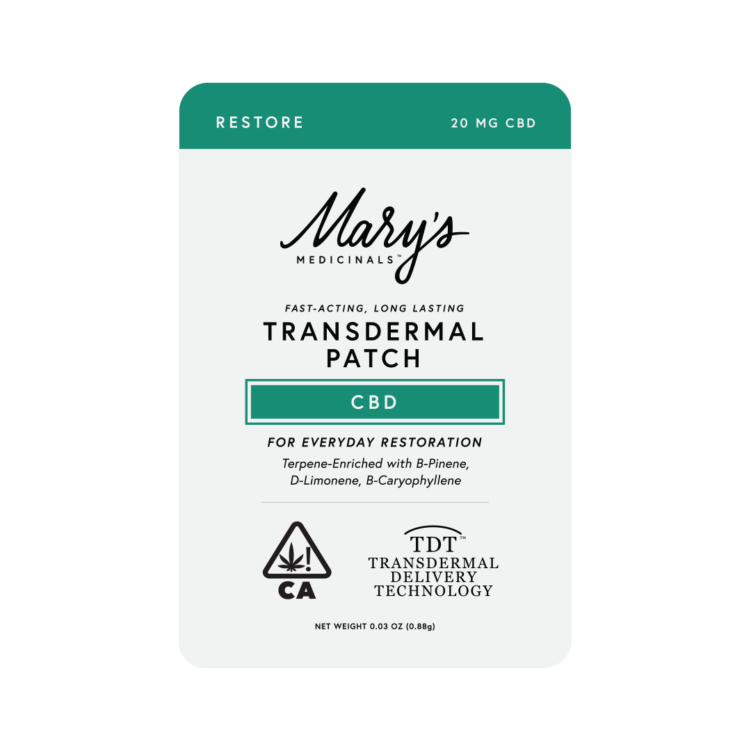 Photograph of product: Marys - Restore CBD - Transdermal Patch - 20mg