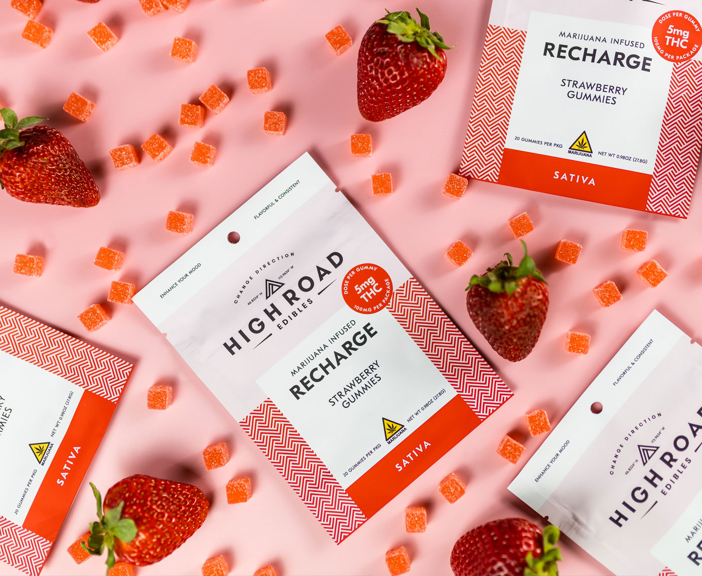 Photograph of product: Recharge Gummies - Strawberry - 20 pack
