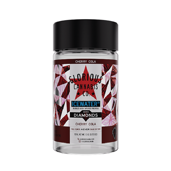 Photograph of product: Cherry Cola Bubble au chocolat with Diamonds Infused Pre-Roll | 3 X .5G