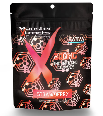 Photograph of product: Strawberry | 10X20mg | 200mg | Monster Xtracts