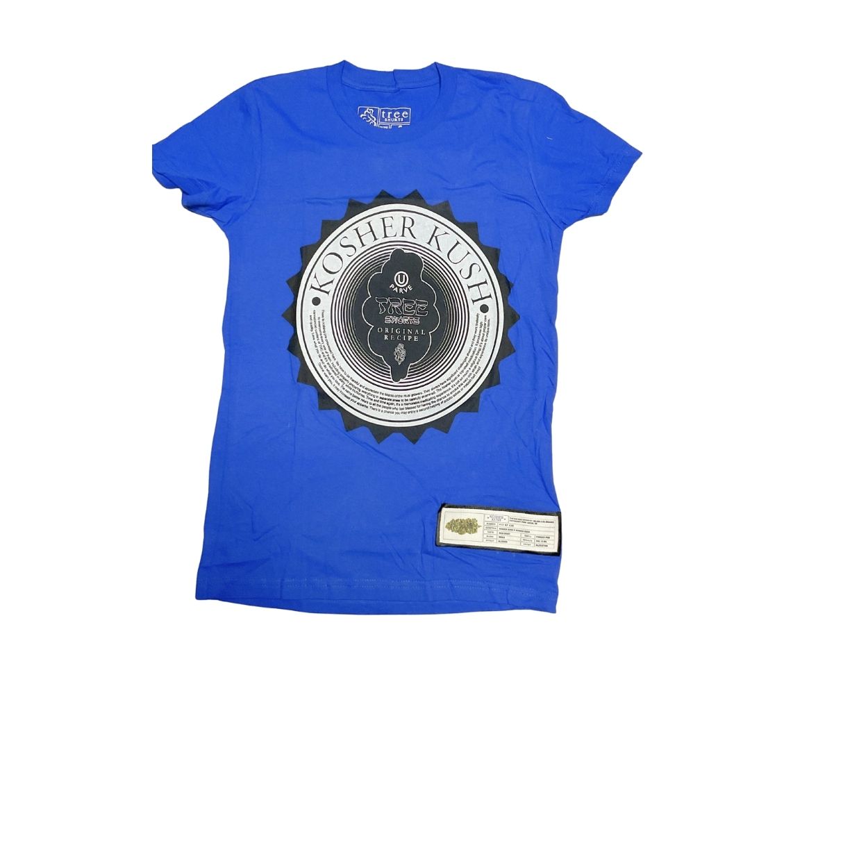 Photograph of product: Tree Shurts Originals Kosher Kush T-Shirt - Royal Blue (Women's Small)