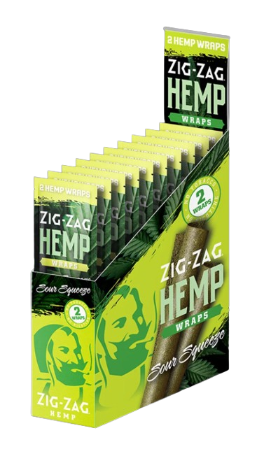 Photograph of product: Zig Zag Hemp Wraps Sour Squeeze 2pk