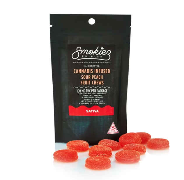 Photograph of product: Smokiez - Peach Fruit Chews | (10mg x 10pcs)