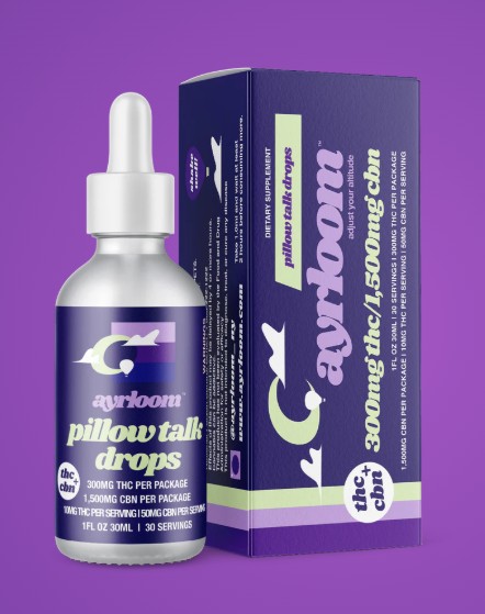 Photograph of product: Ayrloom | Pillow Talk | Tincture | 1:5 TH-oui:CBN | 300mg
