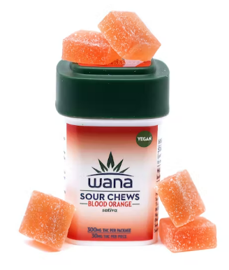 Photograph of product: Wana Sour Gummies - Blood Orange - Hybrid (1000mg)