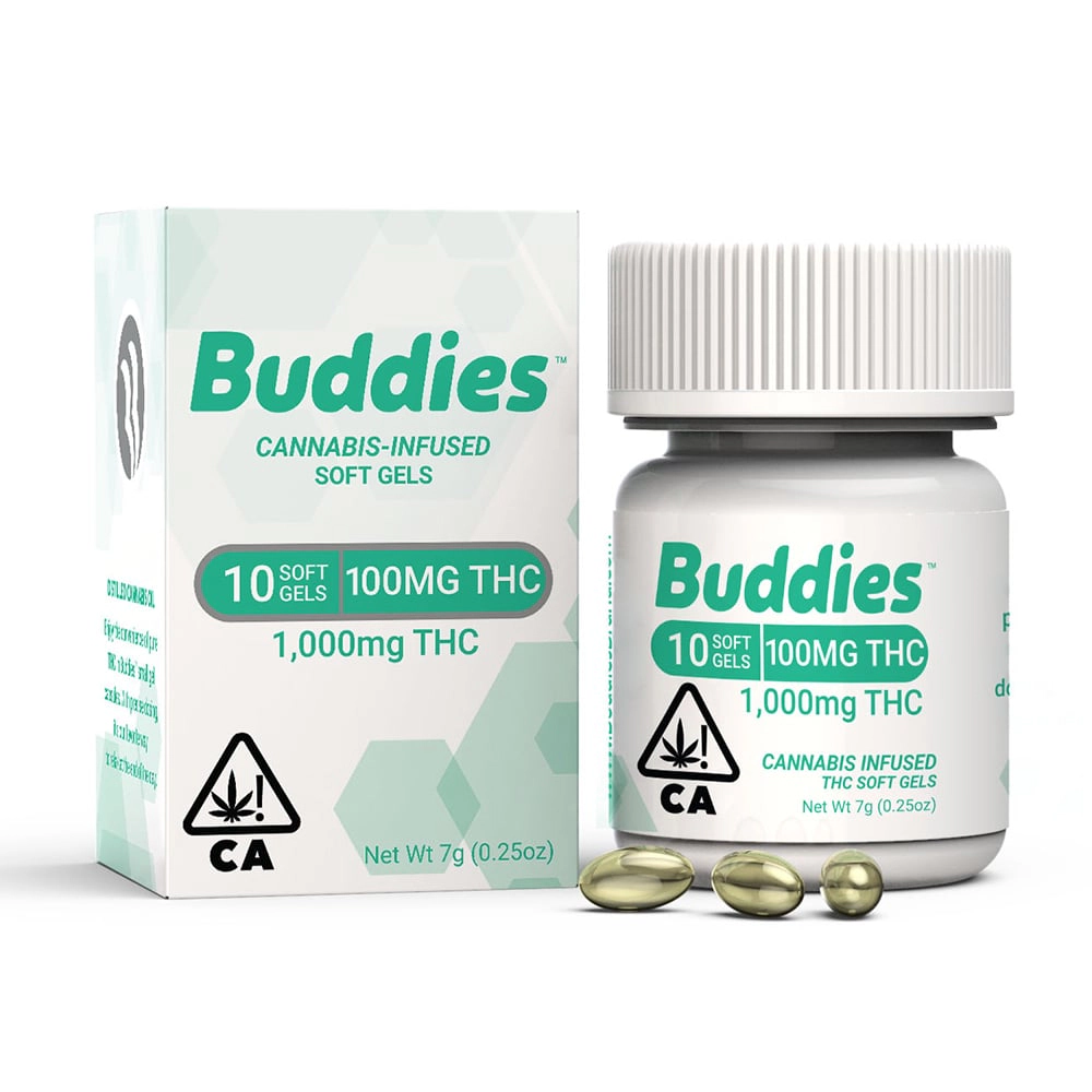 Photograph of product: Buddies - 100mg Capsules 10pk 1000mg