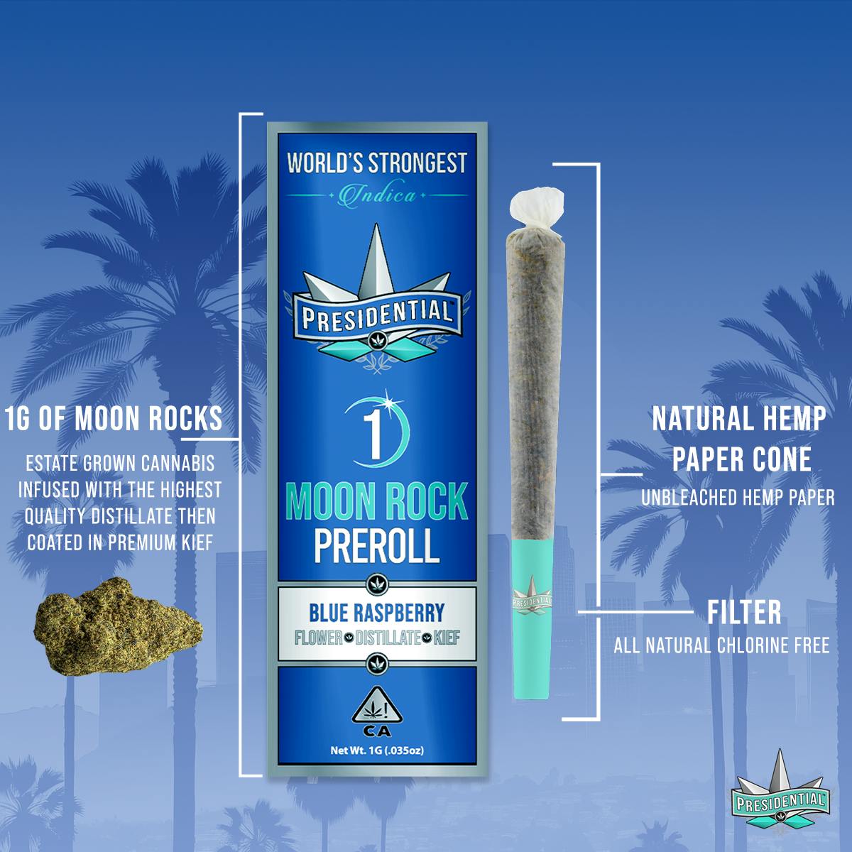Photograph of product: Blue Raspberry [I] - Moon Rock Preroll