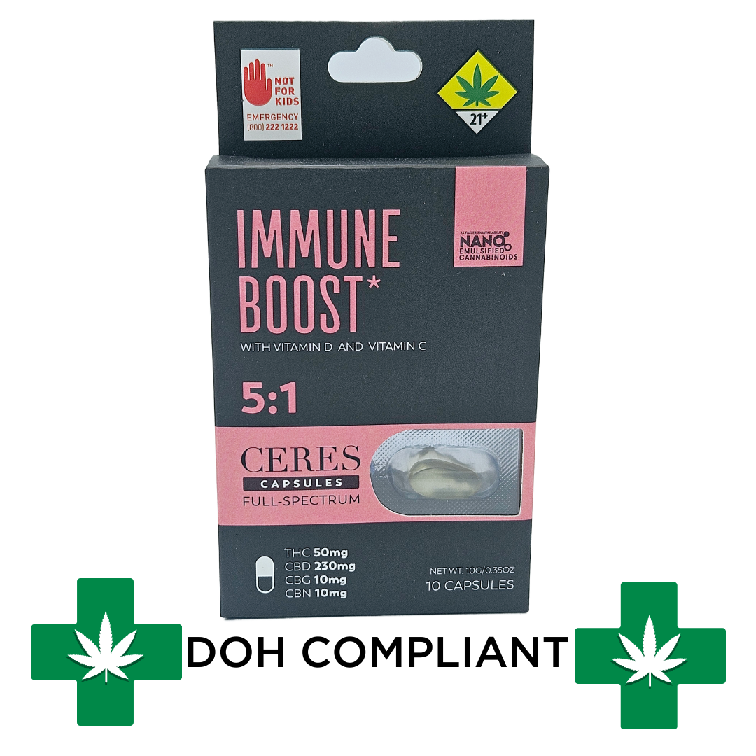 Photograph of product: DOH | Immune Boost 5:1 CBD Capsules | 10pk