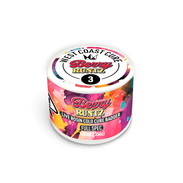 Photograph of product: Berry Runtz - WCC 1g Tier 3 Rosin Cold Cure Badder - 