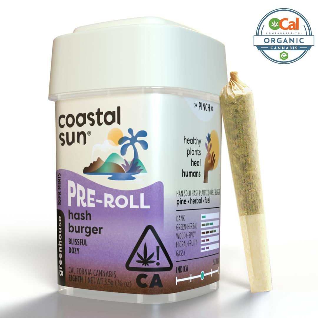 Photograph of product: CoastalSun - 10pk Hash Burger Prerolls 3.5g