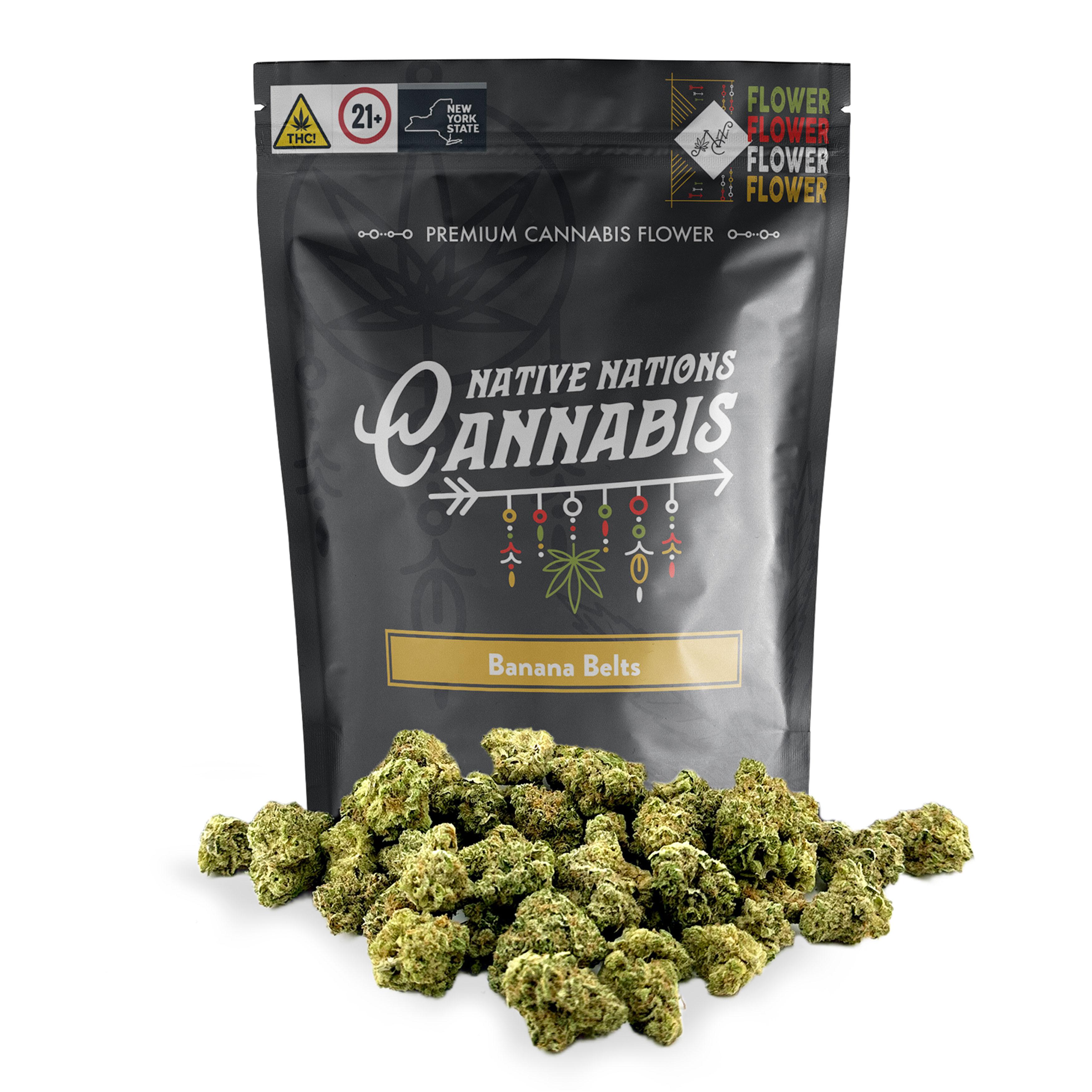 Photograph of Product: Native Nations Cannabis Flower Banana Beltz 25.96% Hybrid 3.5g