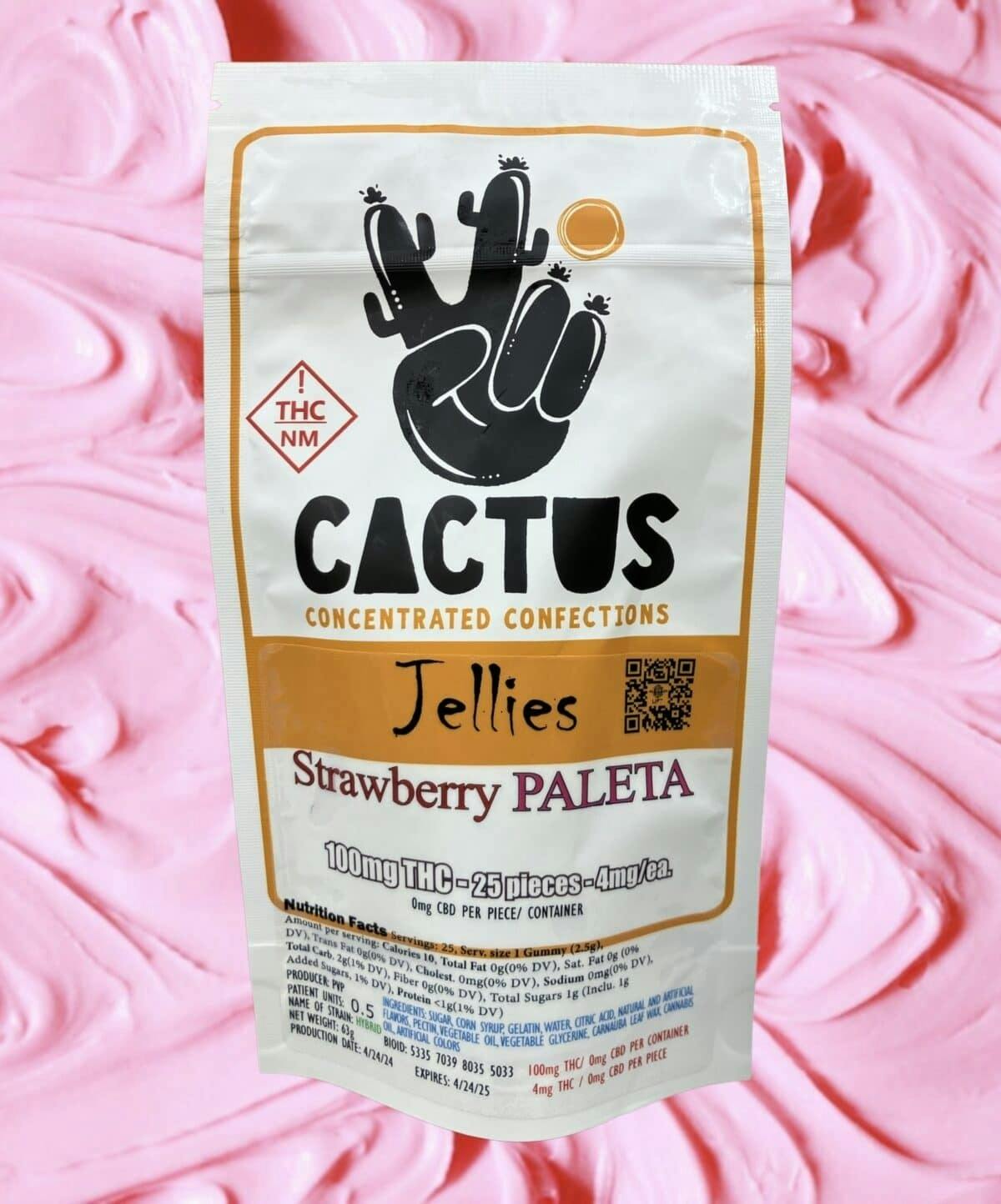 Photograph of product: Cactus Jellies - Cactus Jellies-Strawberry Paleta