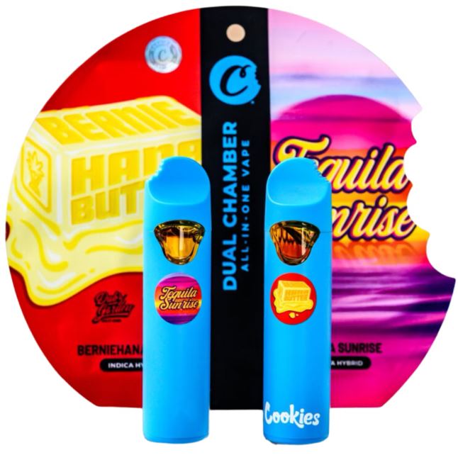 Photograph of Product: Cookies - Dual Chamber - Bernie Hana Butter (I/H) + Tequila Sunrise (S/H)
