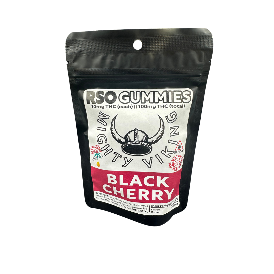 Photograph of product: 10mg Black Cherry RSO Gummies