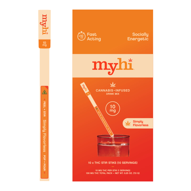 Photograph of product: MyHi - Simply Flavorless - 10 pk TH-oui Stir Stick - 100mg