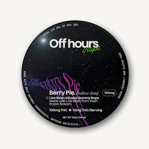 Photograph of product: Off Hours | Blueberry Pie Live Resin "Rope" Gummy | 100mgTH-oui