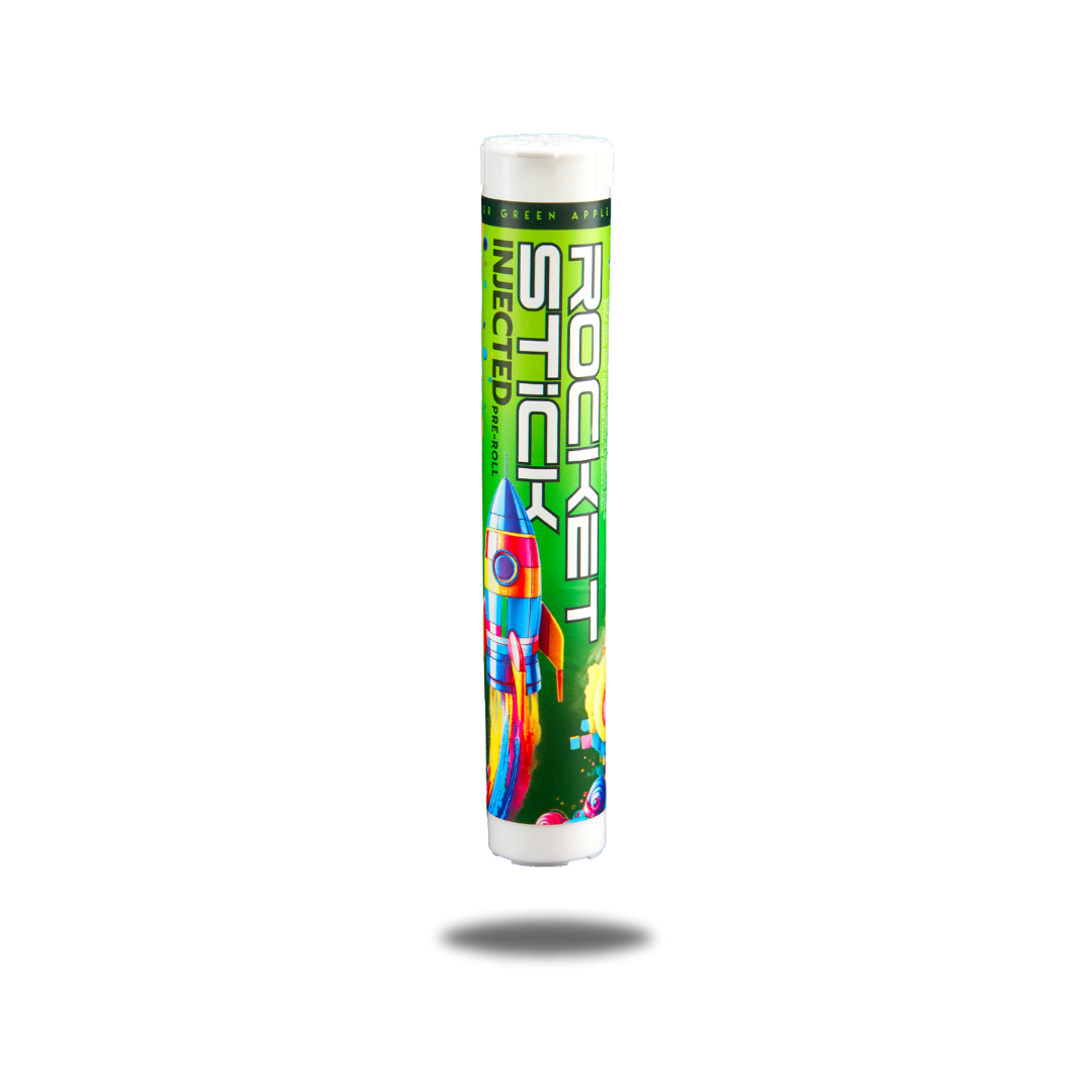 Photograph of product: Rocket Stick | Sour Green Apple | 1.2G Distillate/Terp Infused Pre-Roll