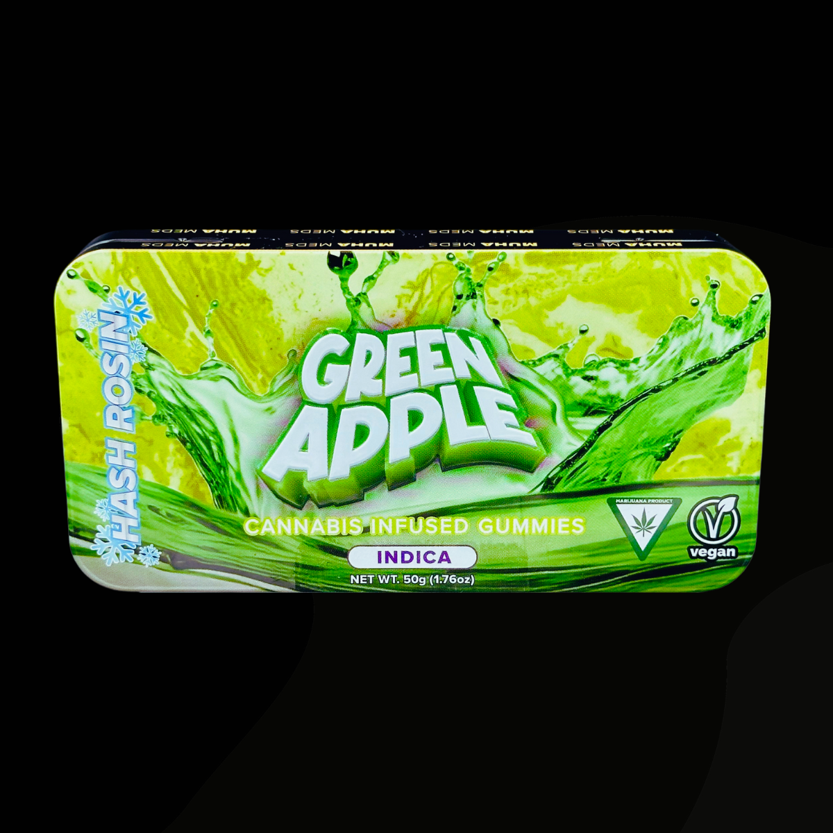 Photograph of product: Muha Meds 200mg au chocolat Rosin Gummies | Green Apple