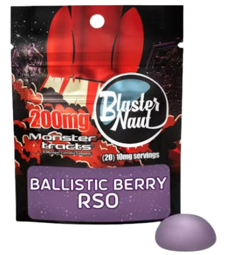 Photograph of product: Monster Xtracts Ballistic Berry RSO Blaster Naut | 200mg