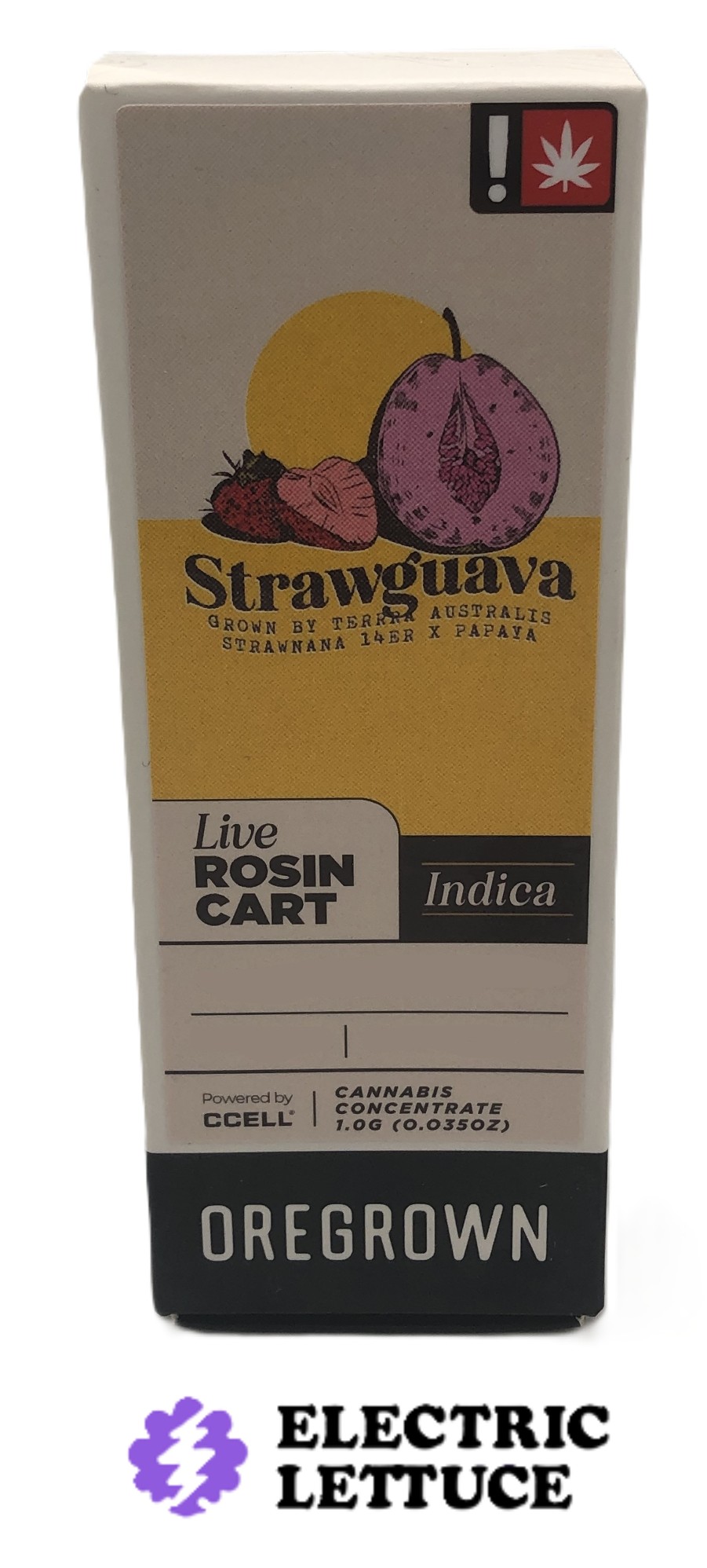 Photograph of product: Oregrown Strawguava Live Rosin Cartridge 1g