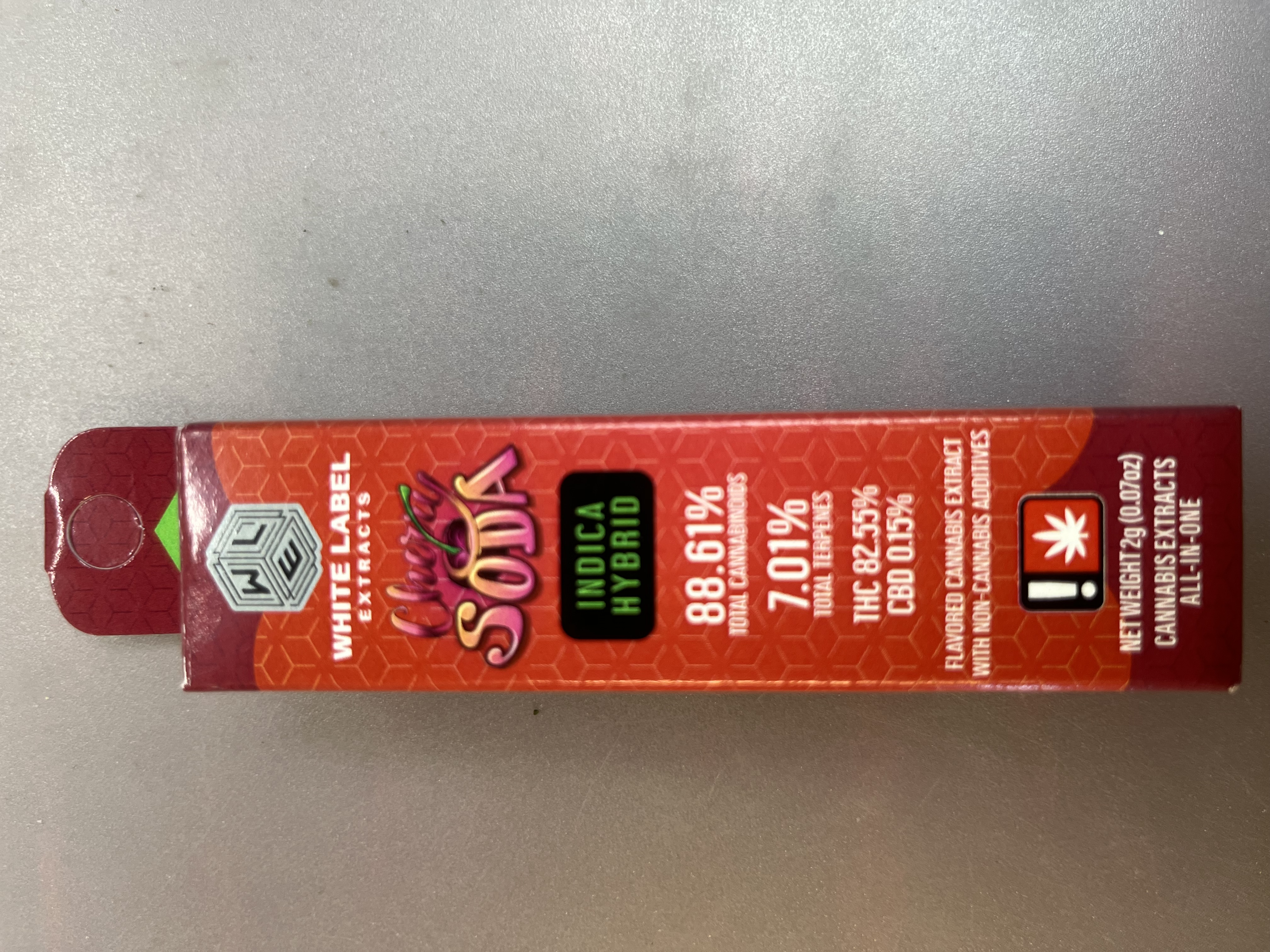 Photograph of product: Cherry Soda Botanical Terpene Disposable - White Label Extracts