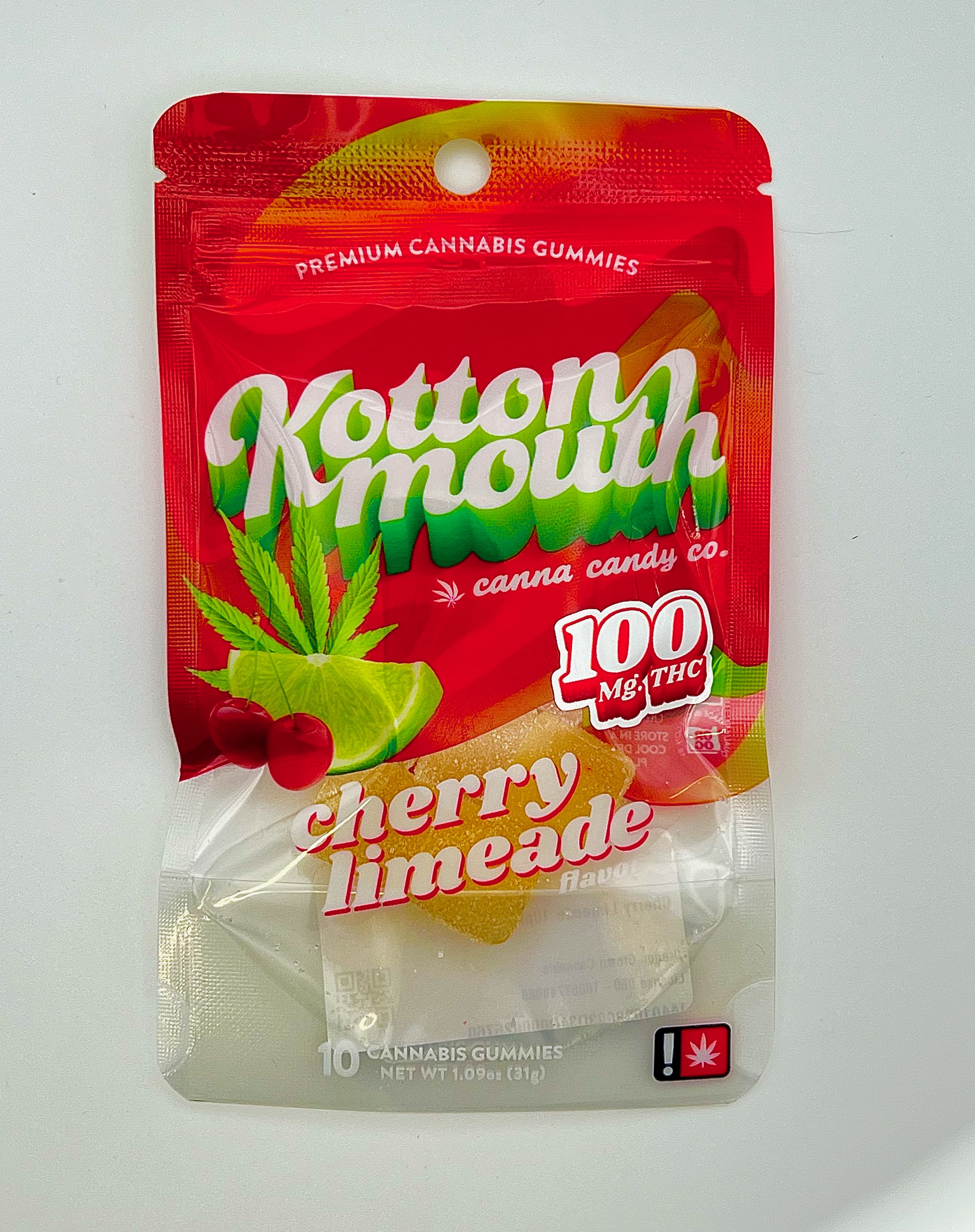 Photograph of product: Kotton Mouth | Cherry Limeade | TH-oui | 100MG Gummy 10pk