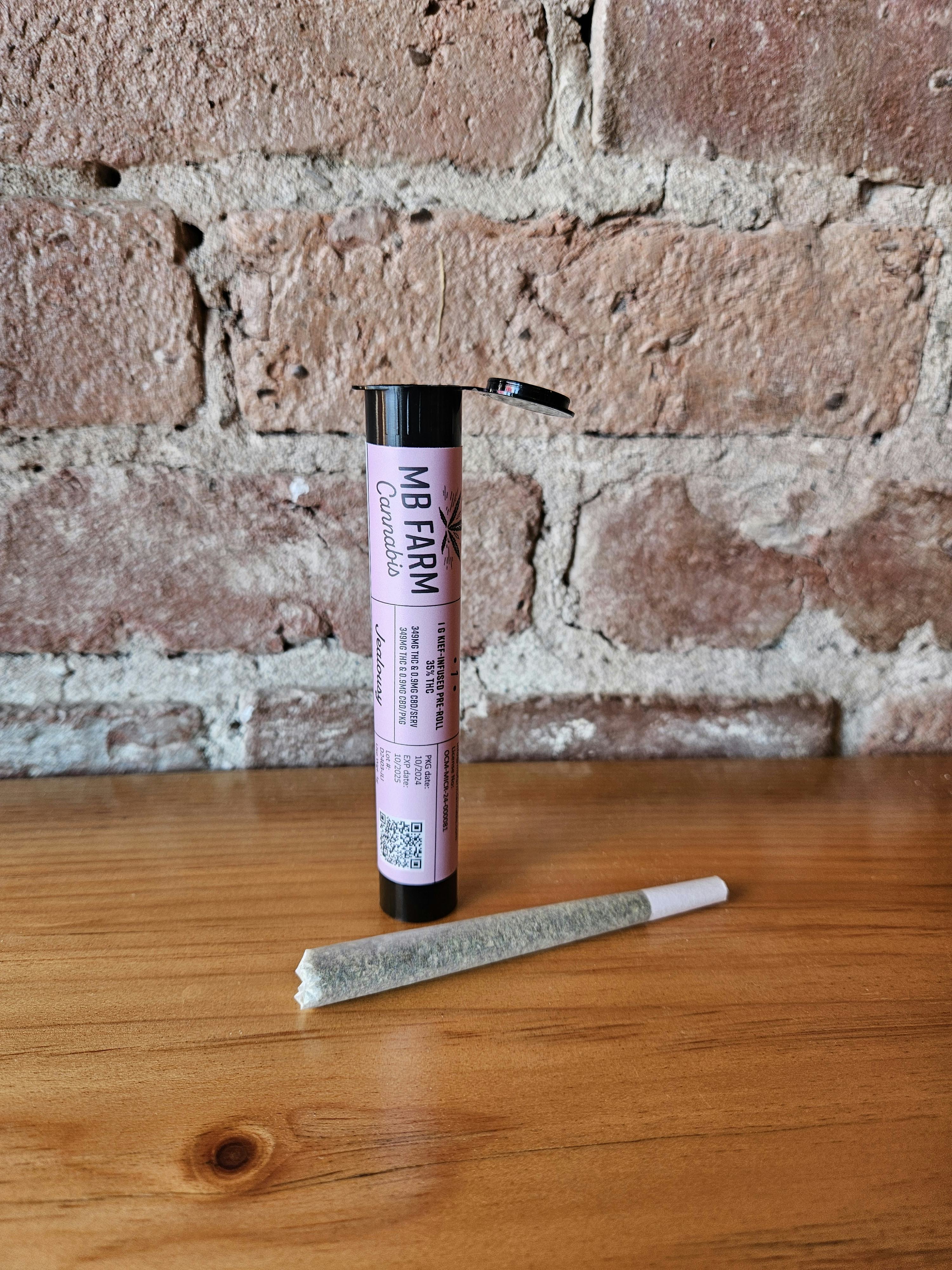 Photograph of Product: MB Farms - Infused - Jealousy - Single Kief Infused Joint
