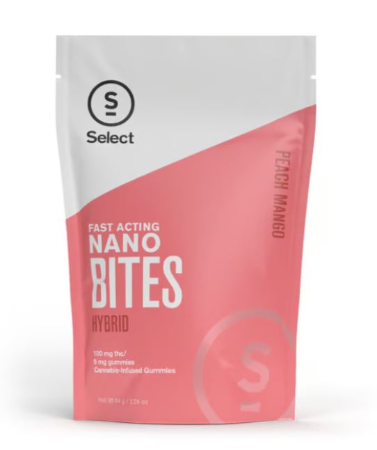 Photograph of product: Select Peach Mango Nano Bites 5mg x 20ct