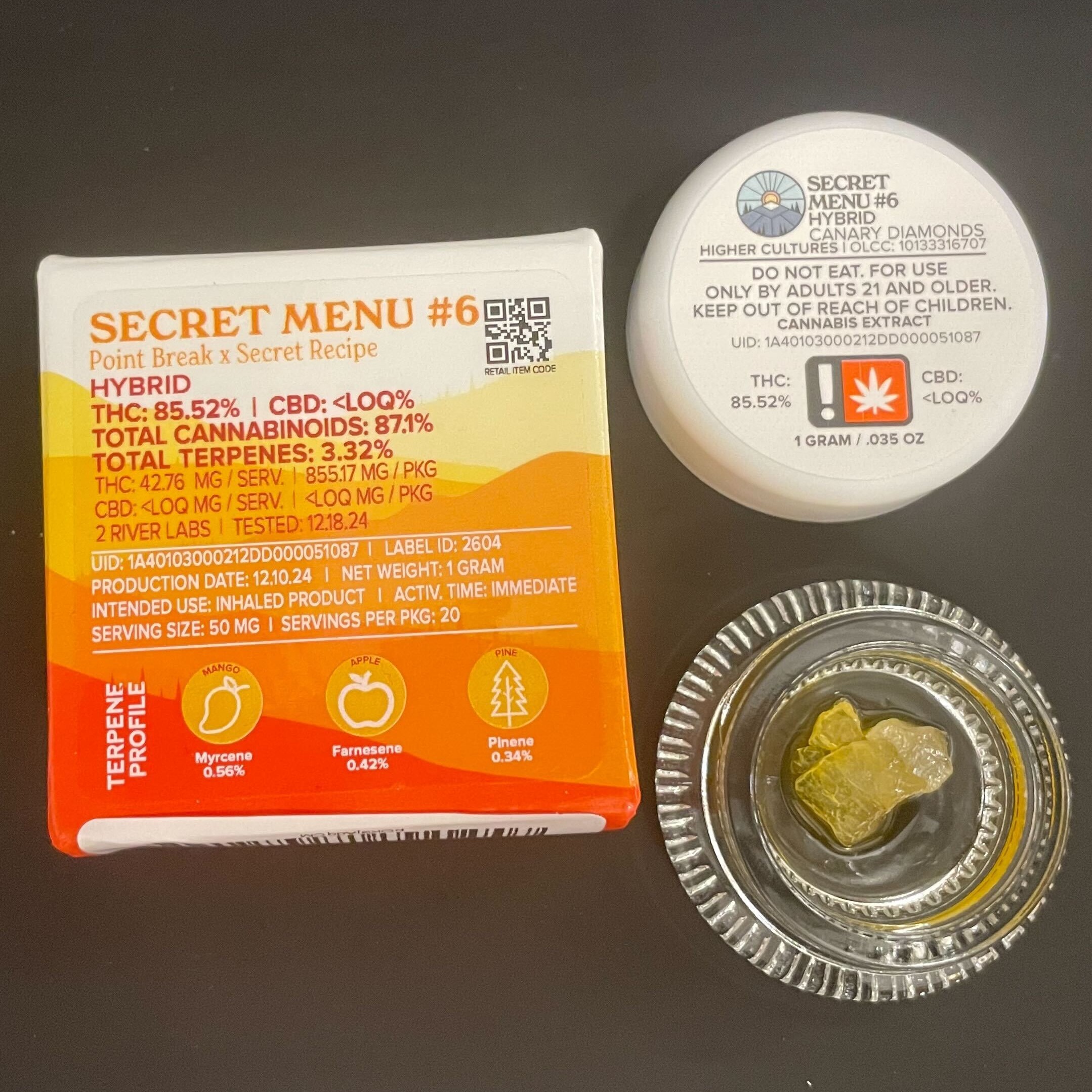 Photograph of product: Canary Diamonds 1g Secret Menu (Higher Cultures)