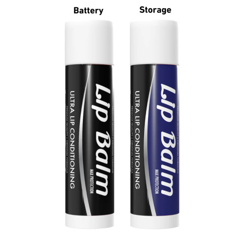 Photograph of product: SMYLE Labs - Lip Balm 400mAh 510 Thread Battery and Storage - Black and Blue
