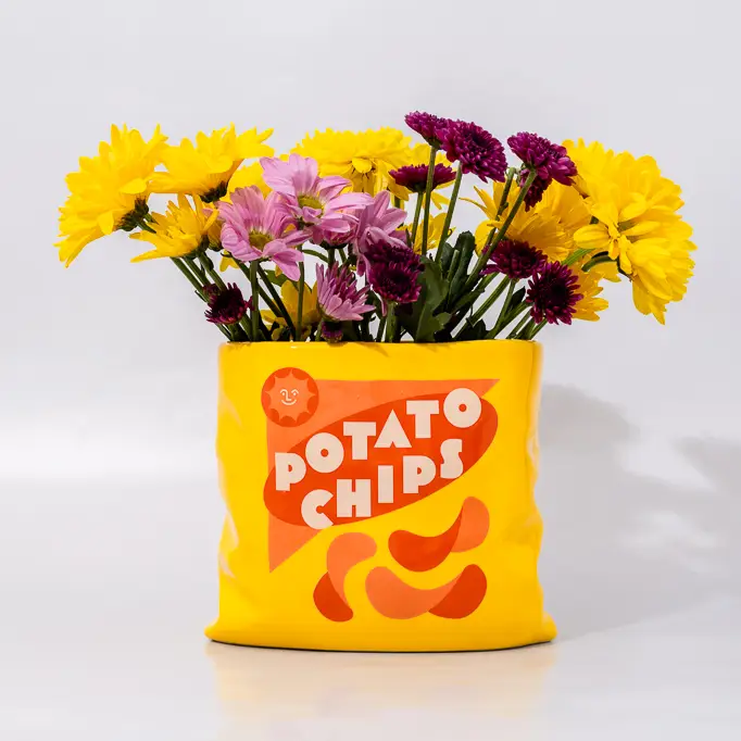 Photograph of product: CERAMIC POTATO CHIP VASE