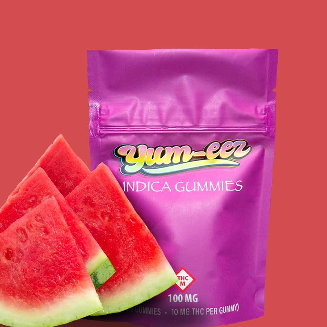 Photograph of product: YUM-EEZ - GUMMIES - 100MG - 10PK - SOUR WATERMELON - Oui'd