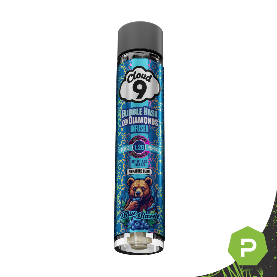 Photograph of product: Cloud 9 | 1.2g Infused Preroll | Blue Razzle