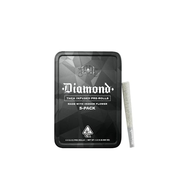 Photograph of product: Black Haze Infused Diamond Pre-Roll 5pk 2.5g - 