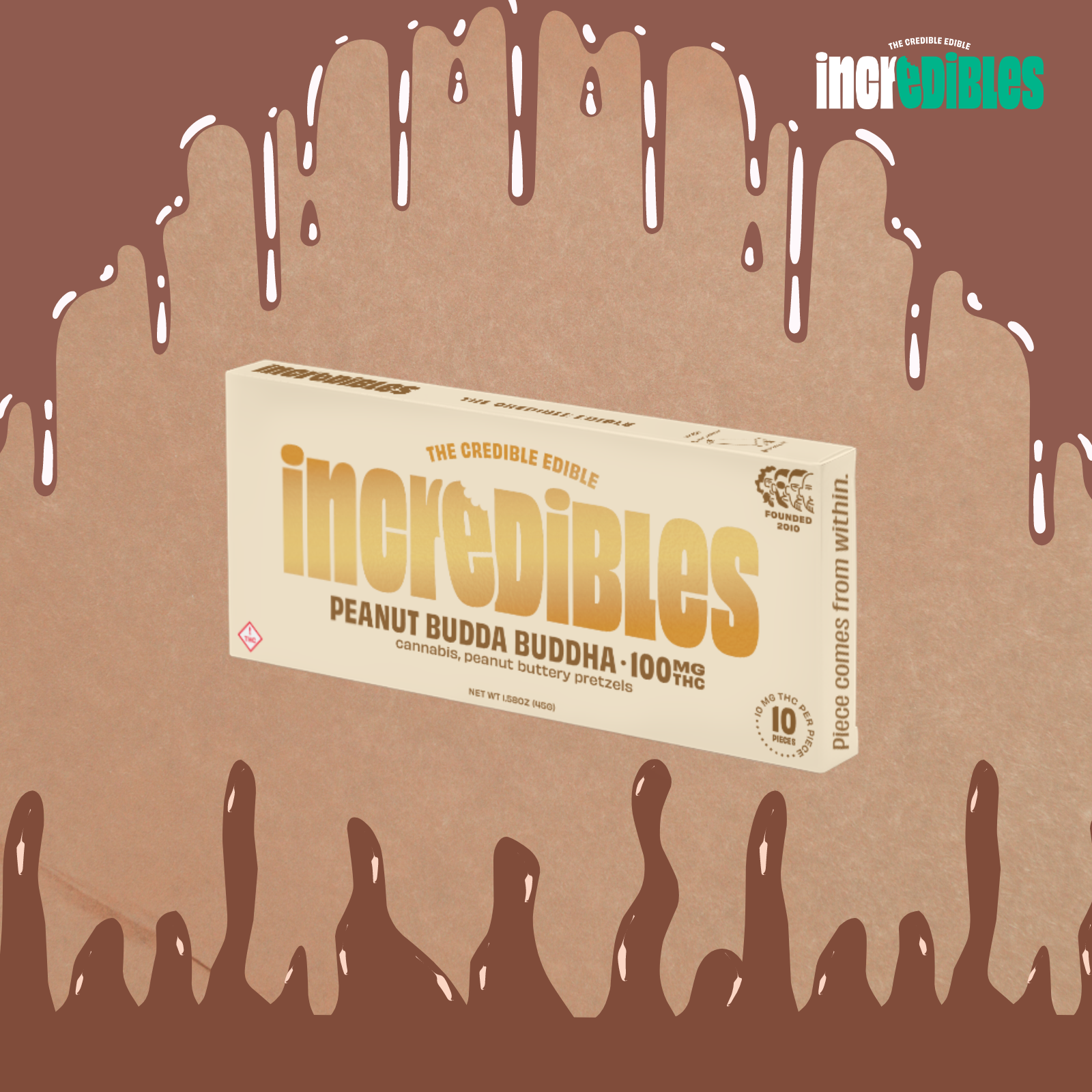 Photograph of product: Incredibles Chocolate | Peanut Budda Buddha | 100mg