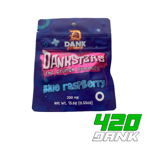 Photograph of product: Danksters - 200mg Nerd Gummies - Blue Razz