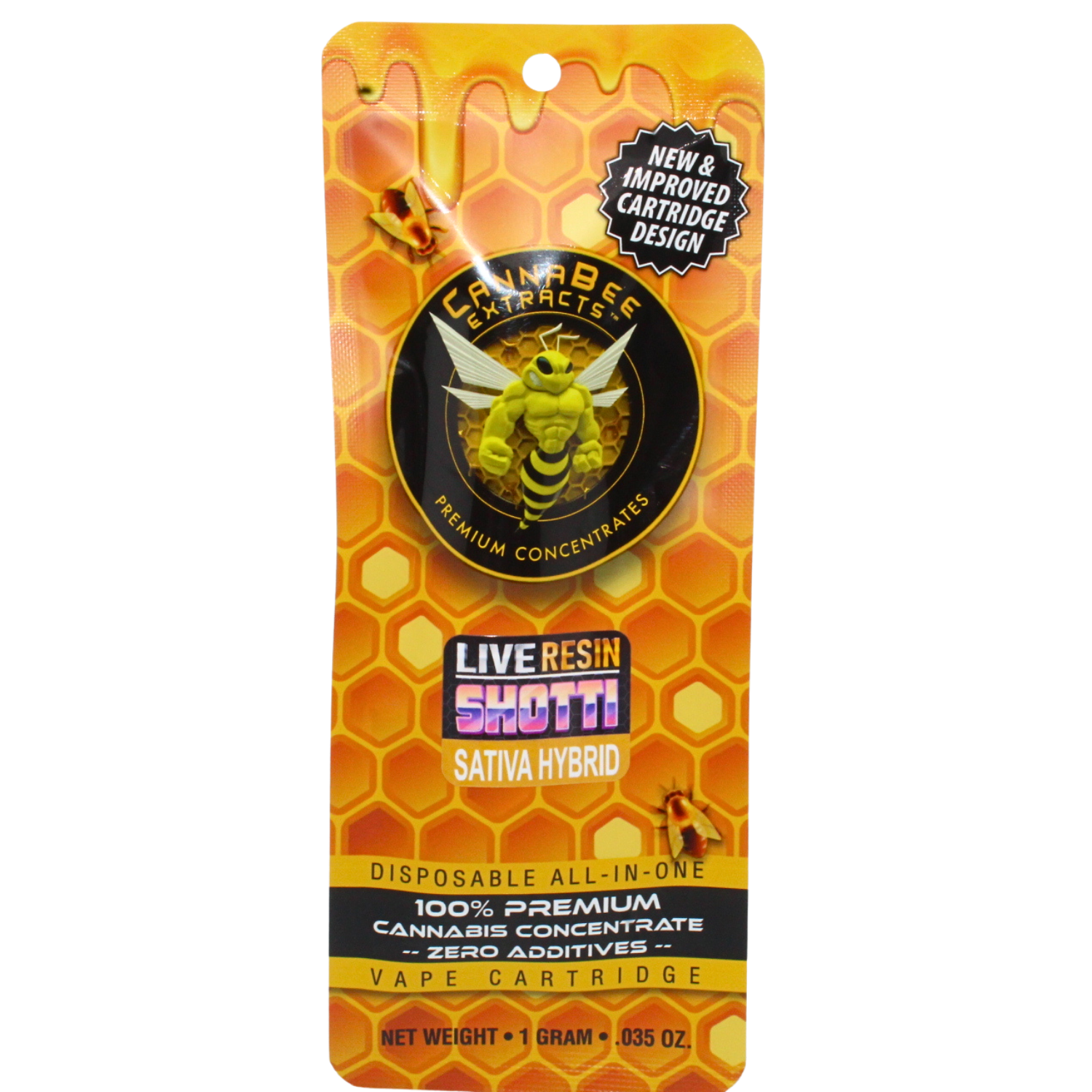 Photograph of product: CANNABEE EXTRACTS SHOTTI LIVE RESIN DISPOSABLE VAPE REC