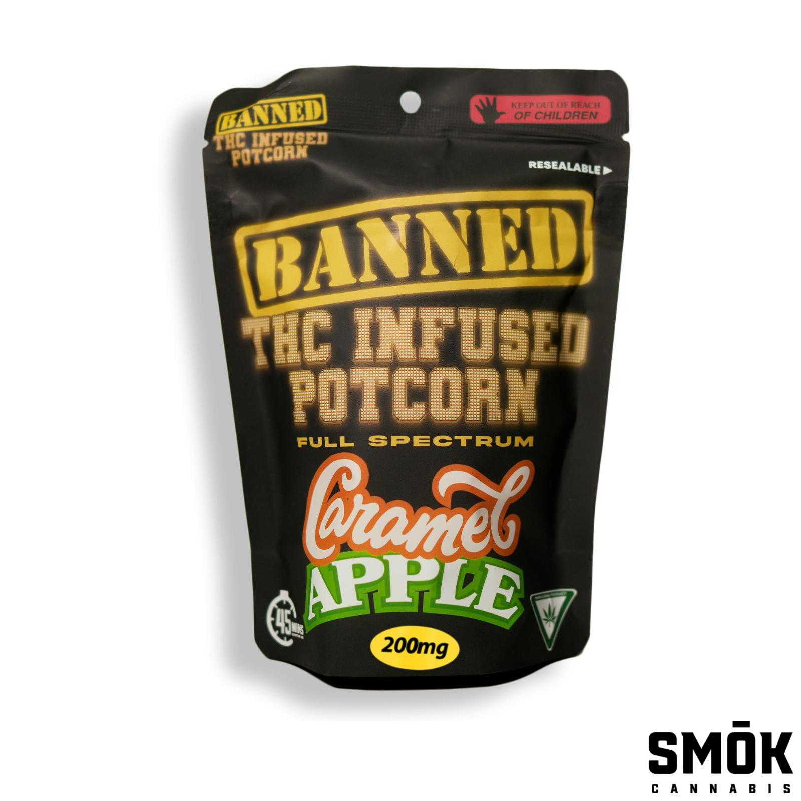 Photograph of product: Banned Potcorn Caramel Apple 200mg