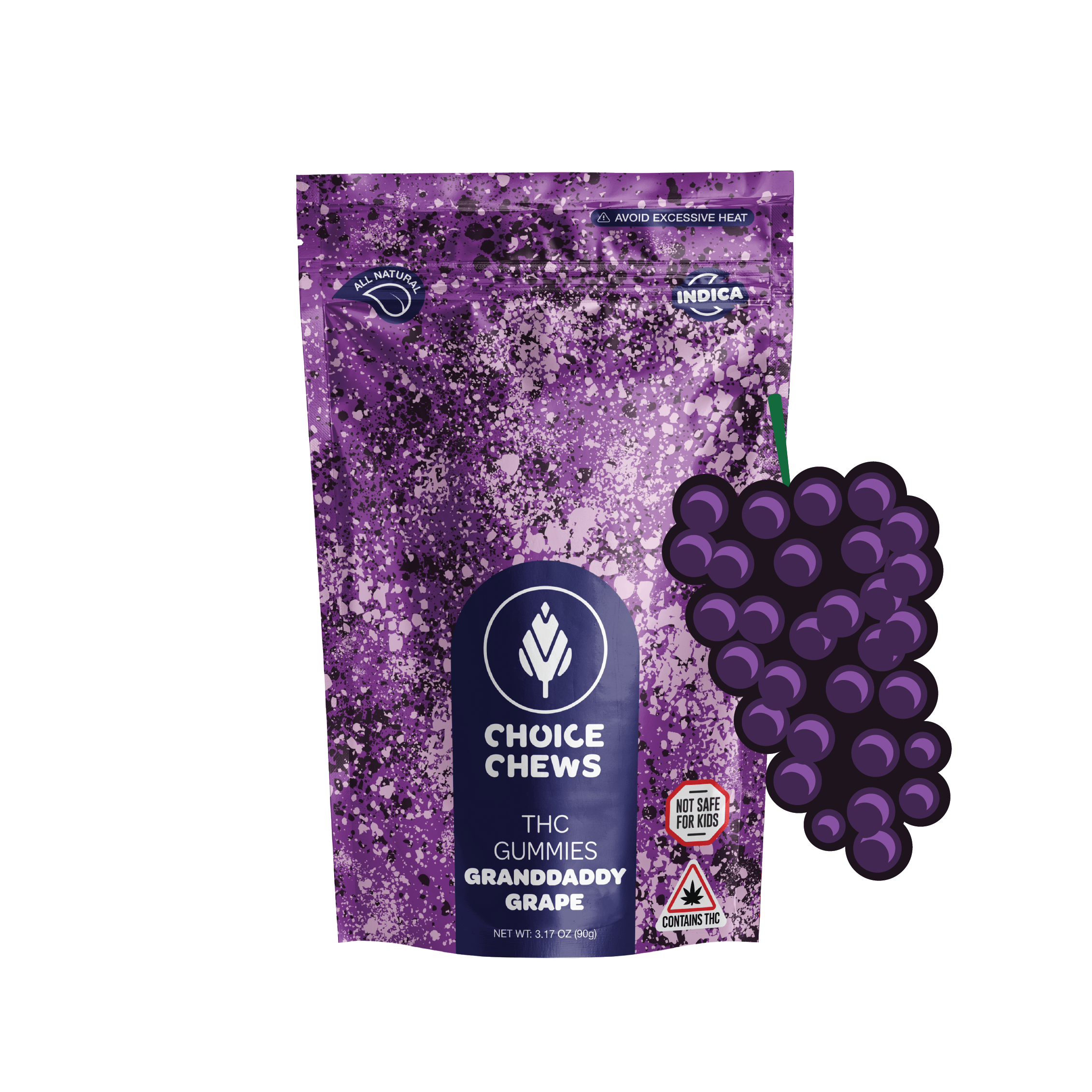 Photograph of product: Granddaddy Grape | 200mg Gummies | Choice Chews